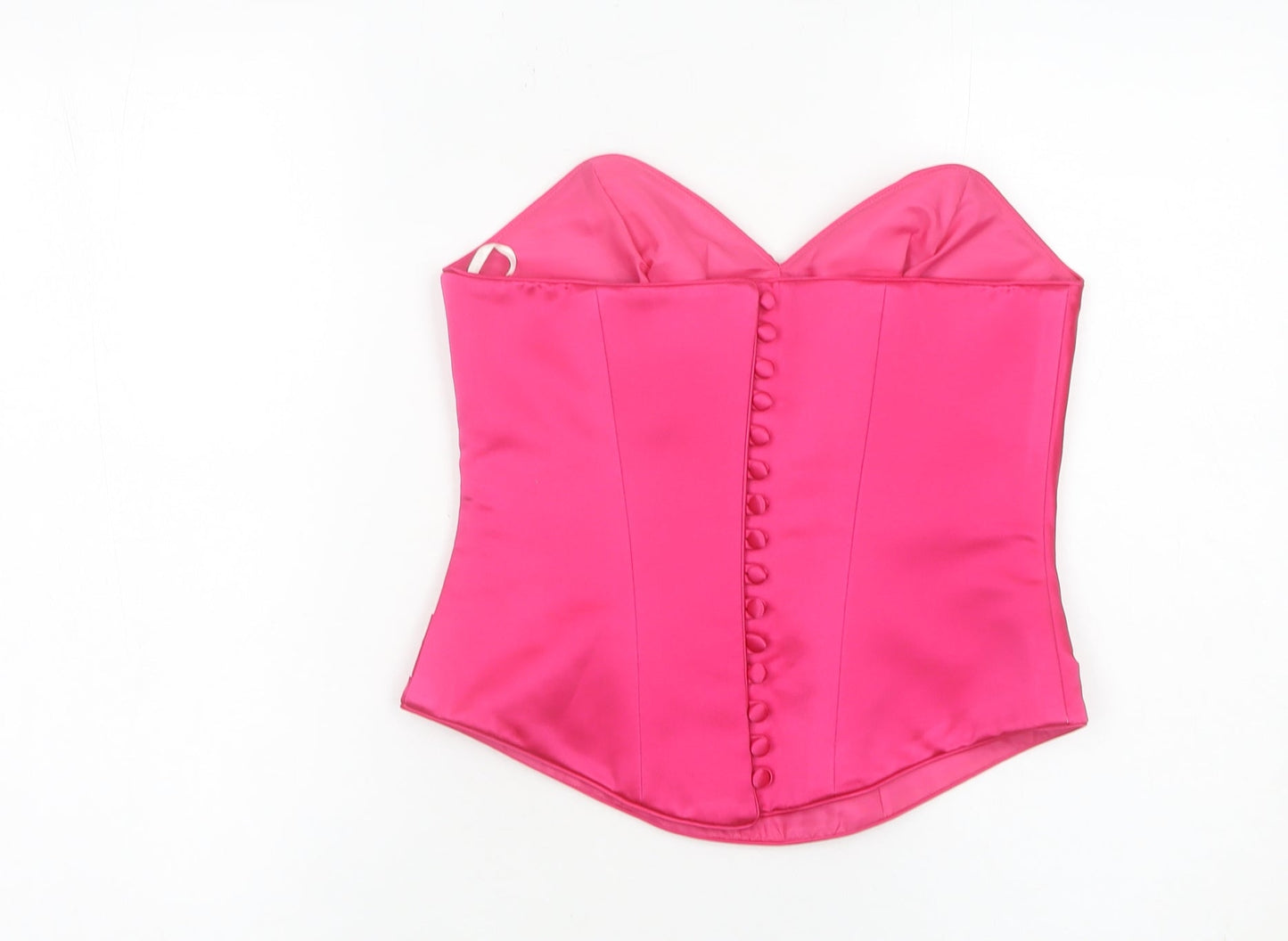 Tulipa Womens Pink Satin Strapless Sweetheart Blouse Size 12
