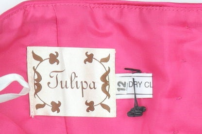 Tulipa Womens Pink Satin Strapless Sweetheart Blouse Size 12