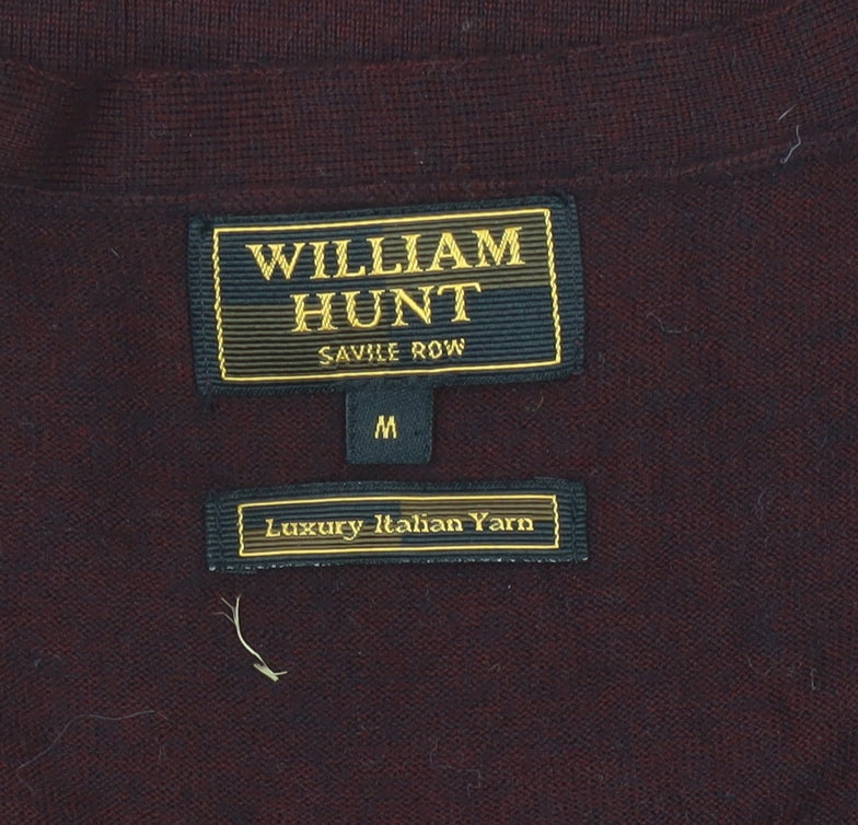 William Hunt Men’s Brown Knit Sleeveless Vest Jumper M