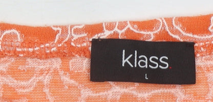 Womens UK Size L Klass Orange Basic T-Shirt