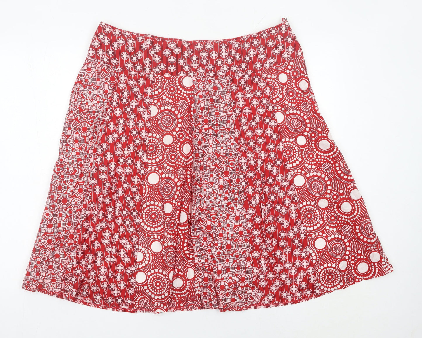 Next Women’s Red Cotton A-Line Knee Length Skirt UK 16