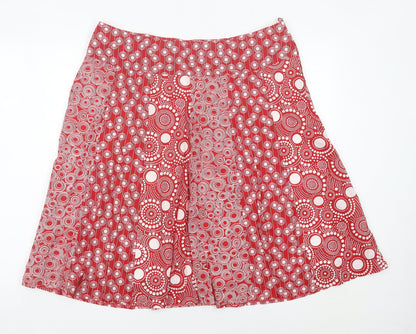 Next Women’s Red Cotton A-Line Knee Length Skirt UK 16