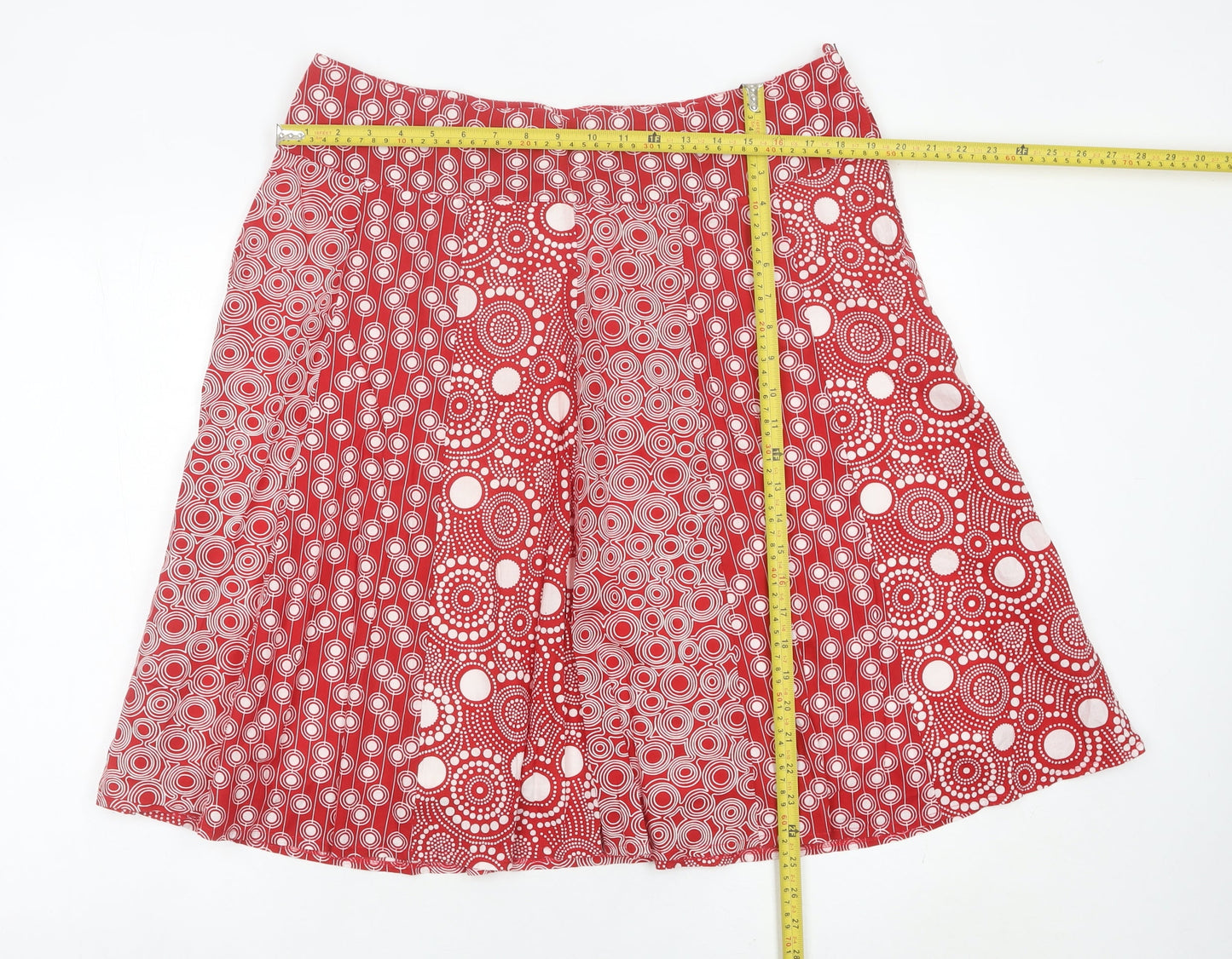Next Women’s Red Cotton A-Line Knee Length Skirt UK 16