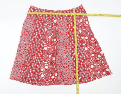 Next Women’s Red Cotton A-Line Knee Length Skirt UK 16