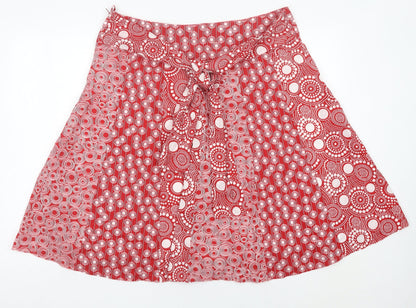 Next Women’s Red Cotton A-Line Knee Length Skirt UK 16