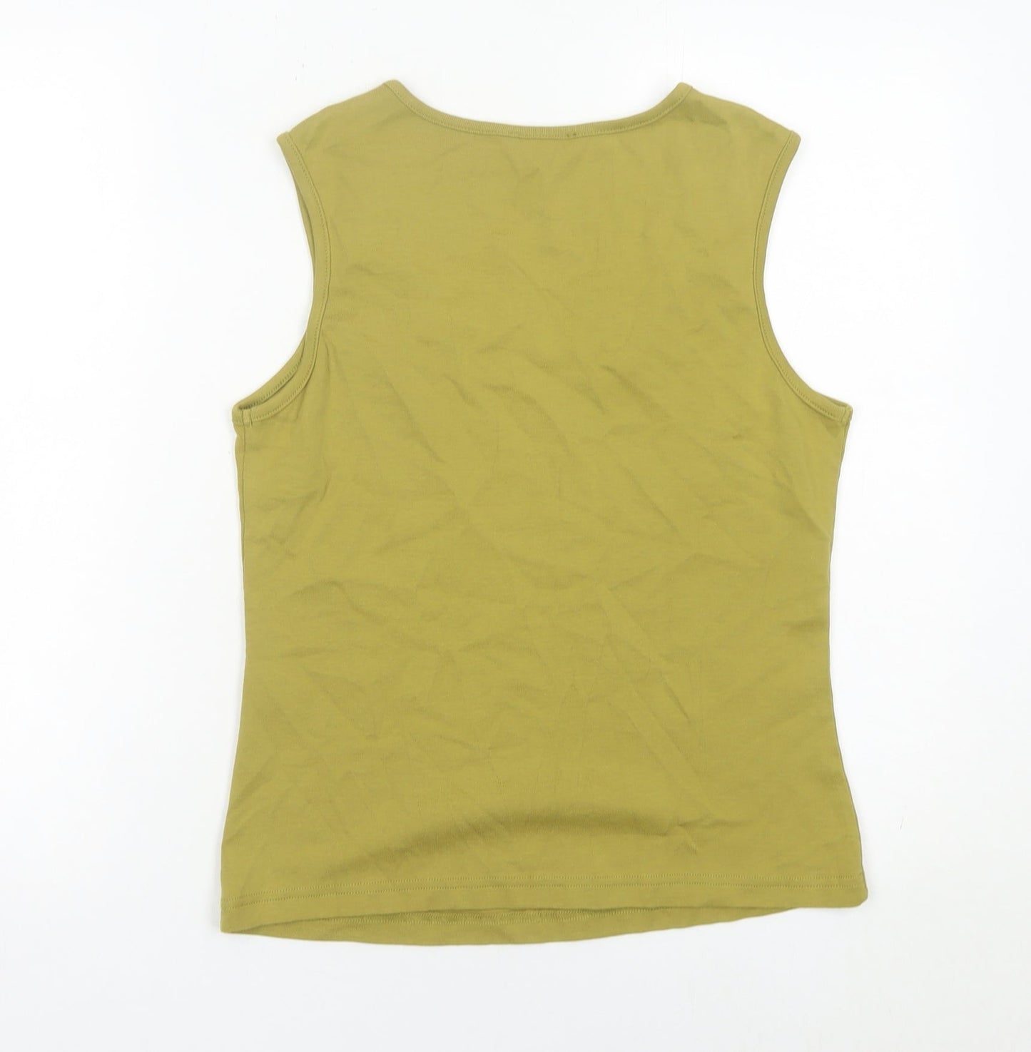 Oscar B. Women’s Green Cotton Tank Top Size S Square Neck