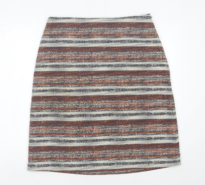 Bonmarché Women’s Multicoloured Striped Knee Length Pencil Skirt Size 14