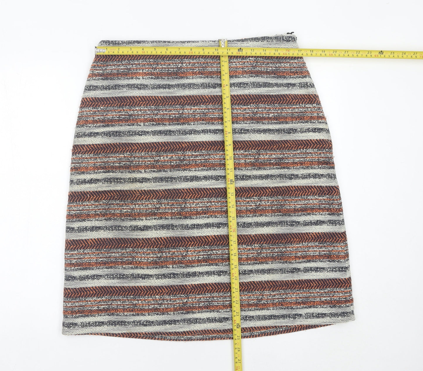 Bonmarché Women’s Multicoloured Striped Knee Length Pencil Skirt Size 14