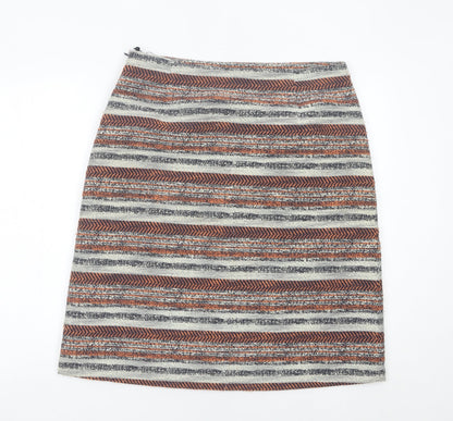 Bonmarché Women’s Multicoloured Striped Knee Length Pencil Skirt Size 14