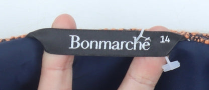 Bonmarché Women’s Multicoloured Striped Knee Length Pencil Skirt Size 14