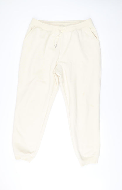 Uniqlo Men Ivory XL Jogger Fleece Thermal Sweatpants