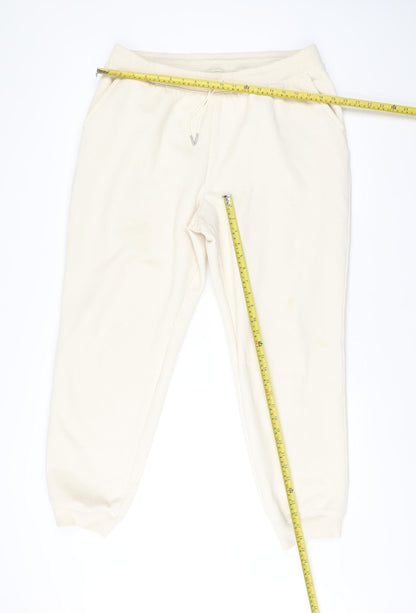 Uniqlo Men Ivory XL Jogger Fleece Thermal Sweatpants