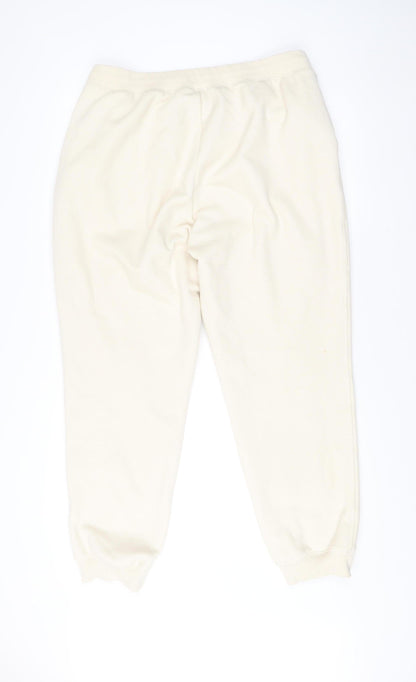 Uniqlo Men Ivory XL Jogger Fleece Thermal Sweatpants