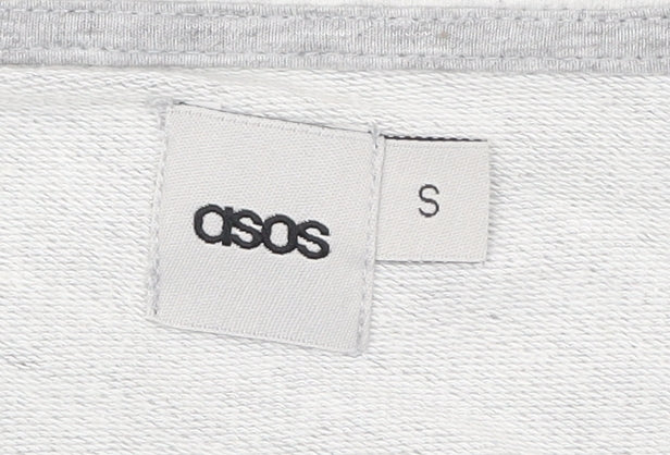 ASOS Men’s Grey Cotton Cardigan S V-Neck Button Casual Workwear