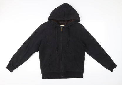 James & Nicholson Men’s Black Full Zip Hoodie Size S Fleece Lined