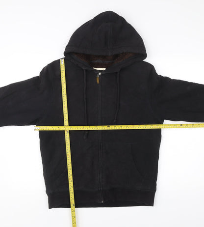 James & Nicholson Men’s Black Full Zip Hoodie Size S Fleece Lined