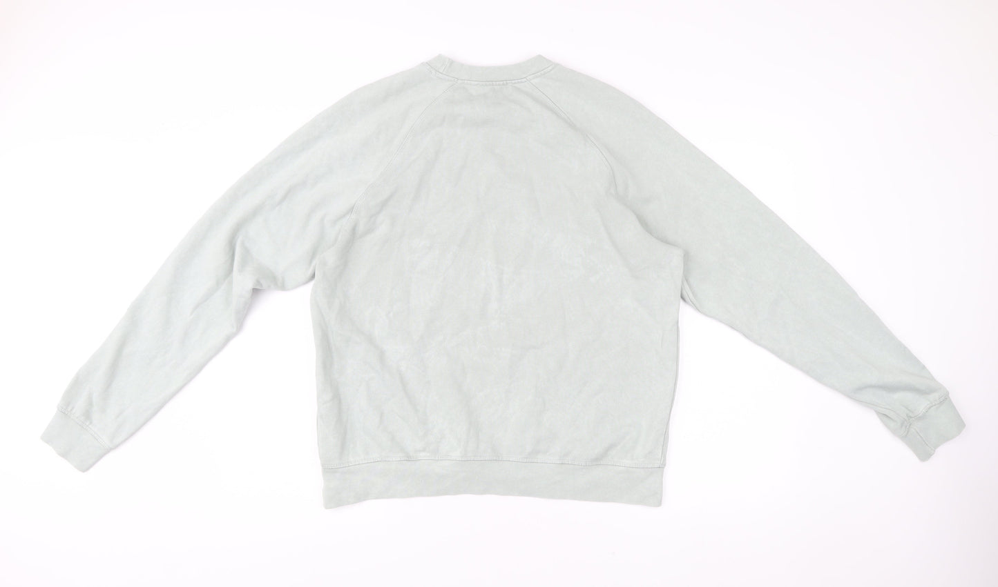 Zara Mens Grey Cotton Crew Neck Pullover Sweatshirt Size S