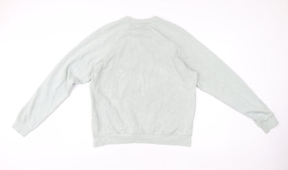 Zara Mens Grey Cotton Crew Neck Pullover Sweatshirt Size S