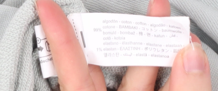 Zara Mens Grey Cotton Crew Neck Pullover Sweatshirt Size S