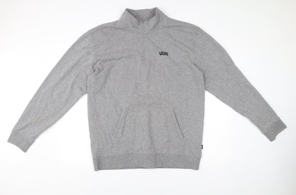 Vans Mens Grey XL 1/4 Zip Sweatshirt Mock Neck Long Sleeve