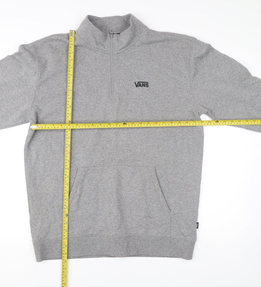 Vans Mens Grey XL 1/4 Zip Sweatshirt Mock Neck Long Sleeve