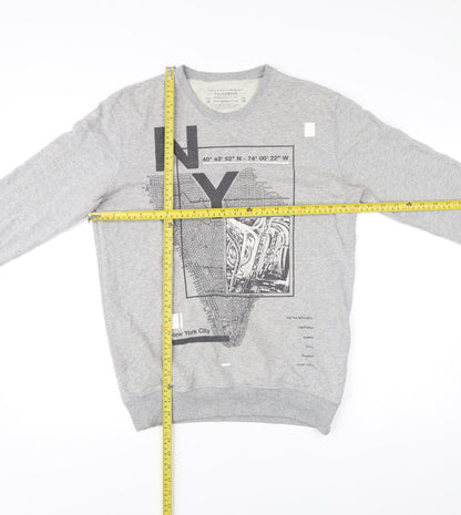 Mens UK Size M Pull&Bear Grey Pullover Sweatshirt