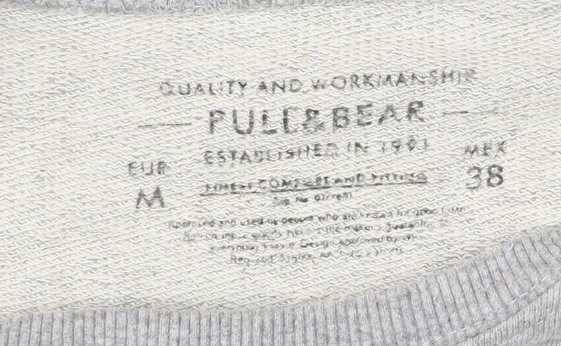 Mens UK Size M Pull&Bear Grey Pullover Sweatshirt