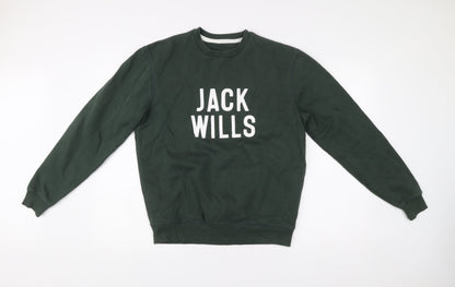 Mens UK Size S Jack Wills Green Pullover Sweatshirt