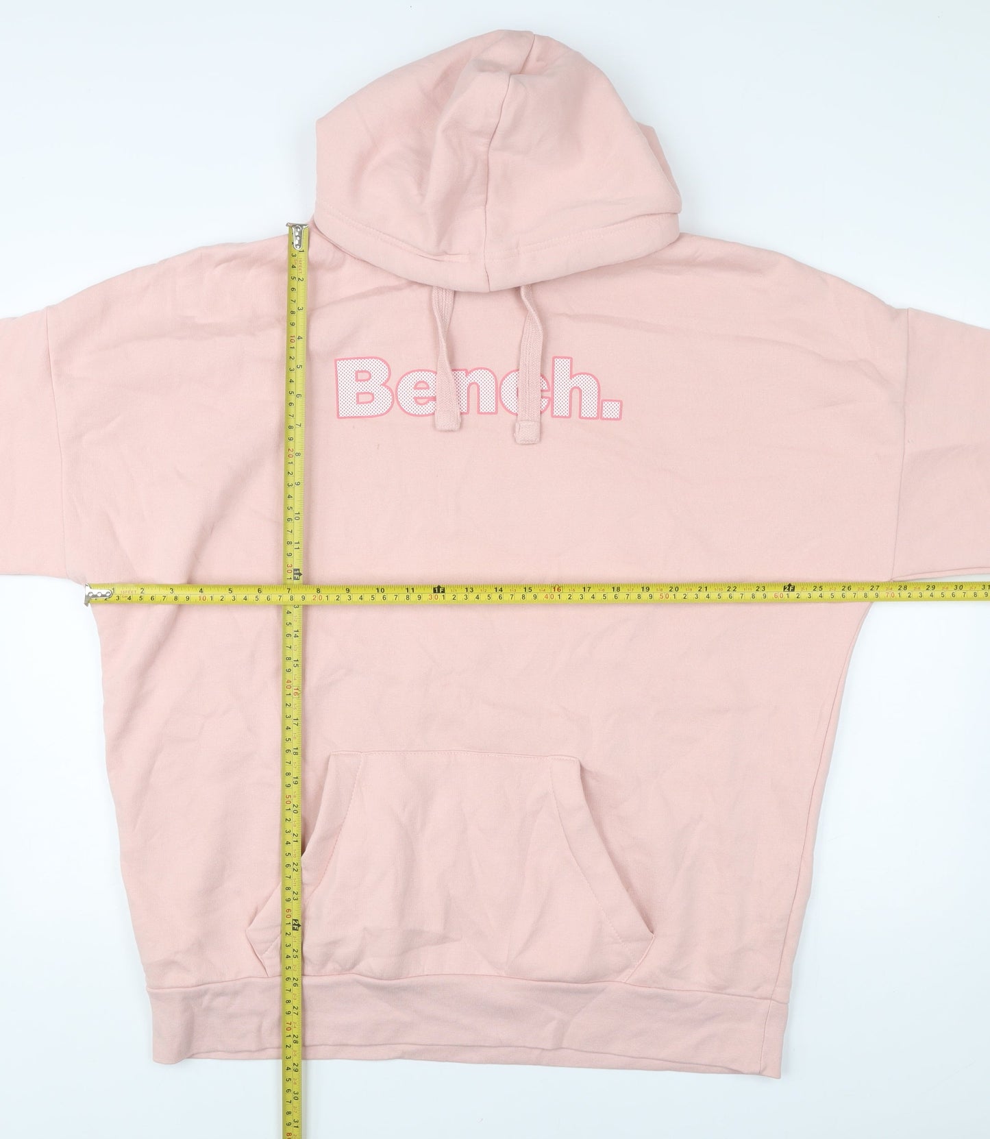 Bench Womens Pink Pullover Hoodie Size L UK 14 Cotton Blend
