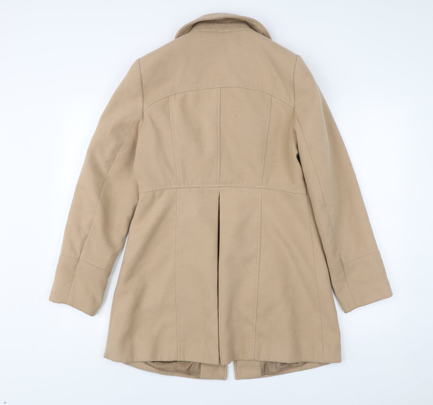 George Women’s Beige Mid-Length Coat UK 12 Buttoned Overcoat