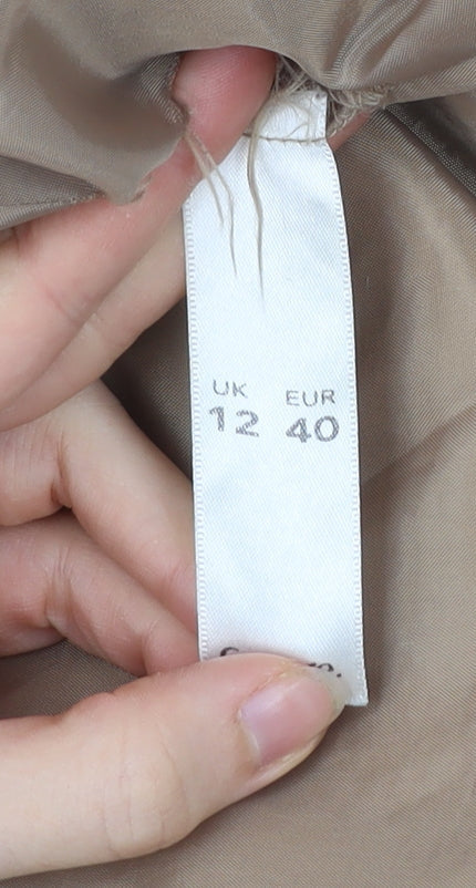 George Women’s Beige Mid-Length Coat UK 12 Buttoned Overcoat