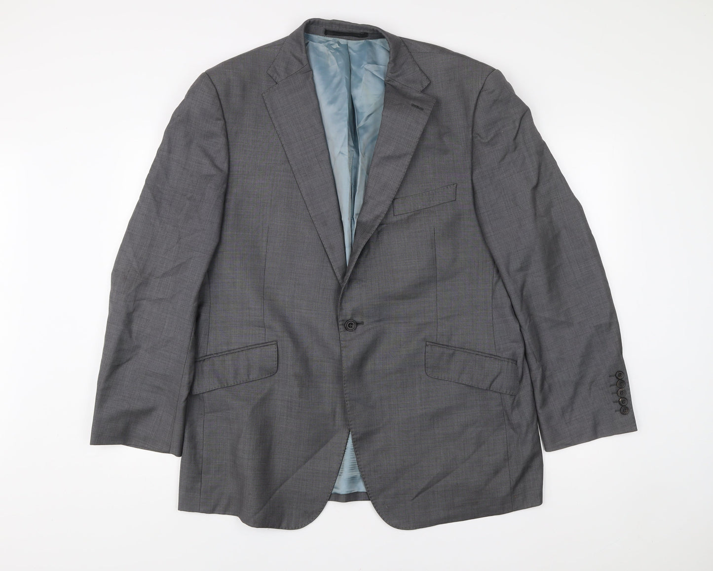 Impressions Men's Grey Wool Blazer Jacket 44/M Notch Lapel