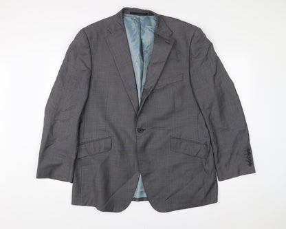 Impressions Men's Grey Wool Blazer Jacket 44/M Notch Lapel