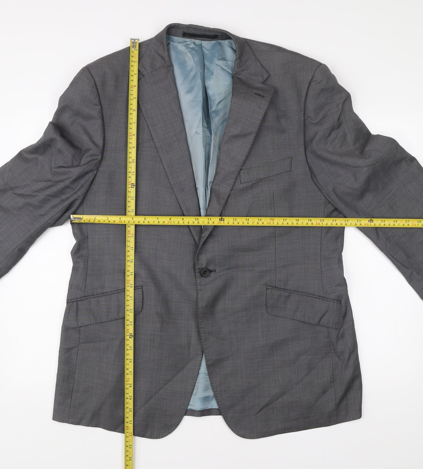Impressions Men's Grey Wool Blazer Jacket 44/M Notch Lapel