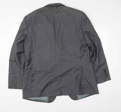 Impressions Men's Grey Wool Blazer Jacket 44/M Notch Lapel