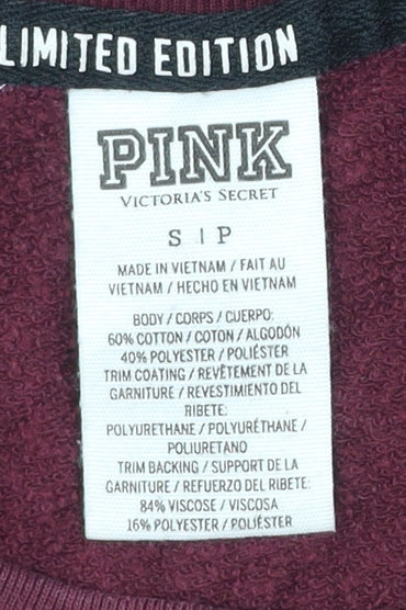 Victoria's Secret PINK Women Red Sweatshirt Size S Logo Pullover