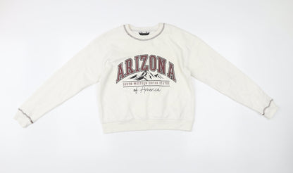 New Look Girls White Arizona Sweatshirt Age 12-13 Graphic Pullover