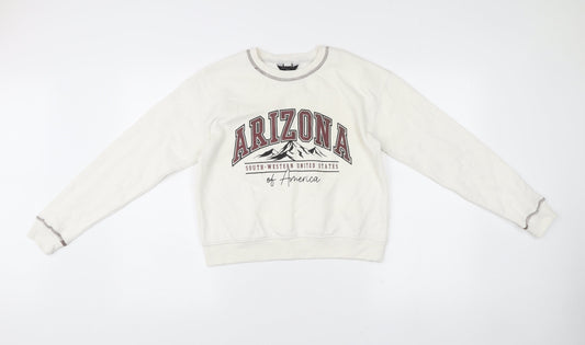 New Look Girls White Arizona Sweatshirt Age 12-13 Graphic Pullover