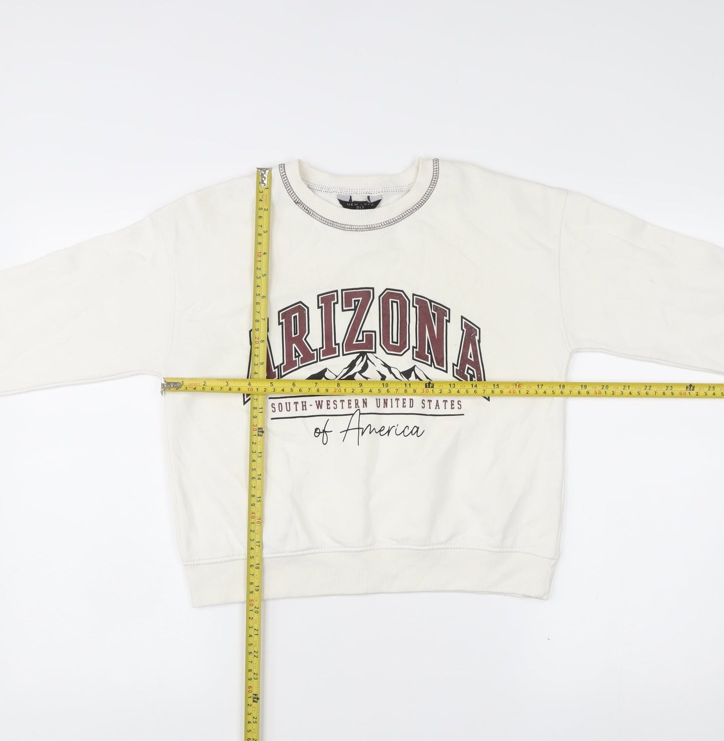 New Look Girls White Arizona Sweatshirt Age 12-13 Graphic Pullover