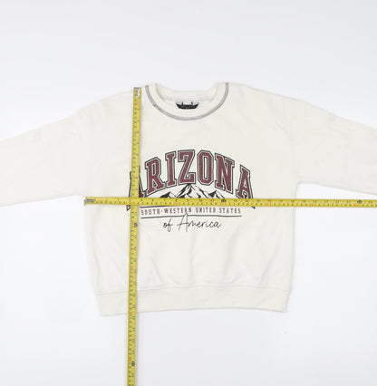 New Look Girls White Arizona Sweatshirt Age 12-13 Graphic Pullover