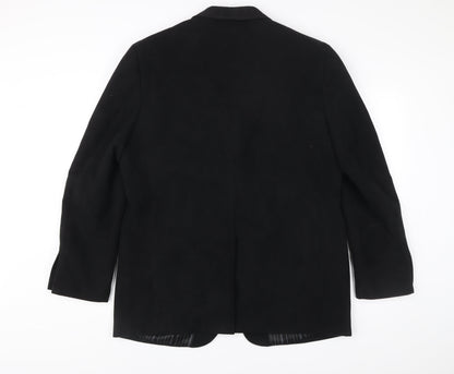 Greenwoods Men’s Black Blazer 44 Regular Fit Two-Button Jacket