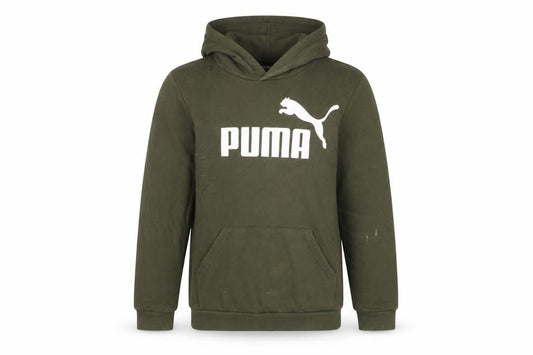 Puma Boys Green Pullover Hoodie 11-12 Years Logo Sports Casual