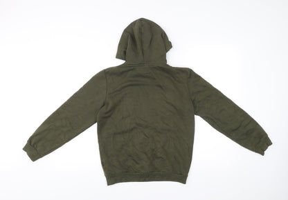 Puma Boys Green Pullover Hoodie 11-12 Years Logo Sports Casual