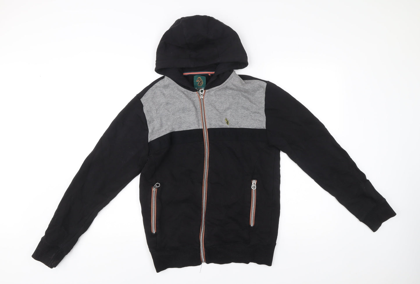 Luke Sport Men’s Black Grey Full Zip Hoodie Size S Cotton