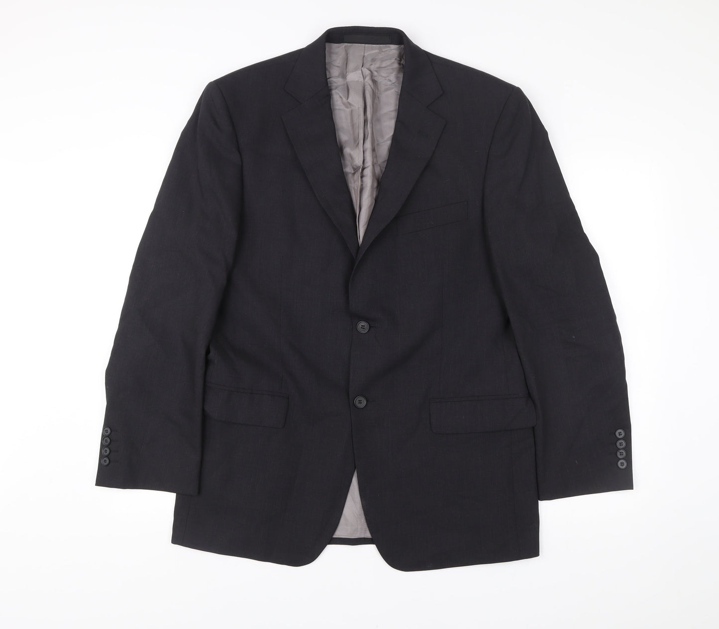 Marks and Spencer Mens Charcoal Grey Wool Suit Jacket 40in Chest Regular Fit
