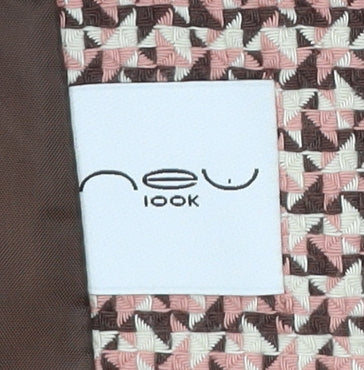 New Look Women’s Brown Houndstooth Belted Faux Fur Collar Coat UK 12