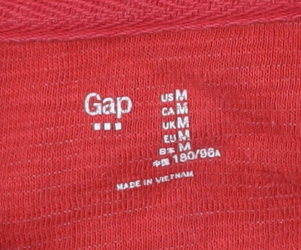 Mens UK Size M Gap Red 1/4 Zip Sweatshirt