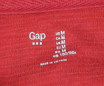 Mens UK Size M Gap Red 1/4 Zip Sweatshirt