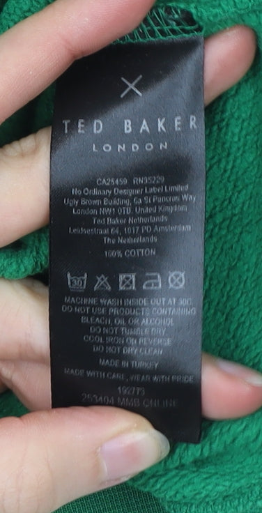 Ted Baker Mens Green Sweatshirt M Pullover Crew Neck Long Sleeve