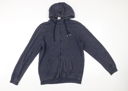 Mens UK Size M Nike Blue Full Zip Hoodie